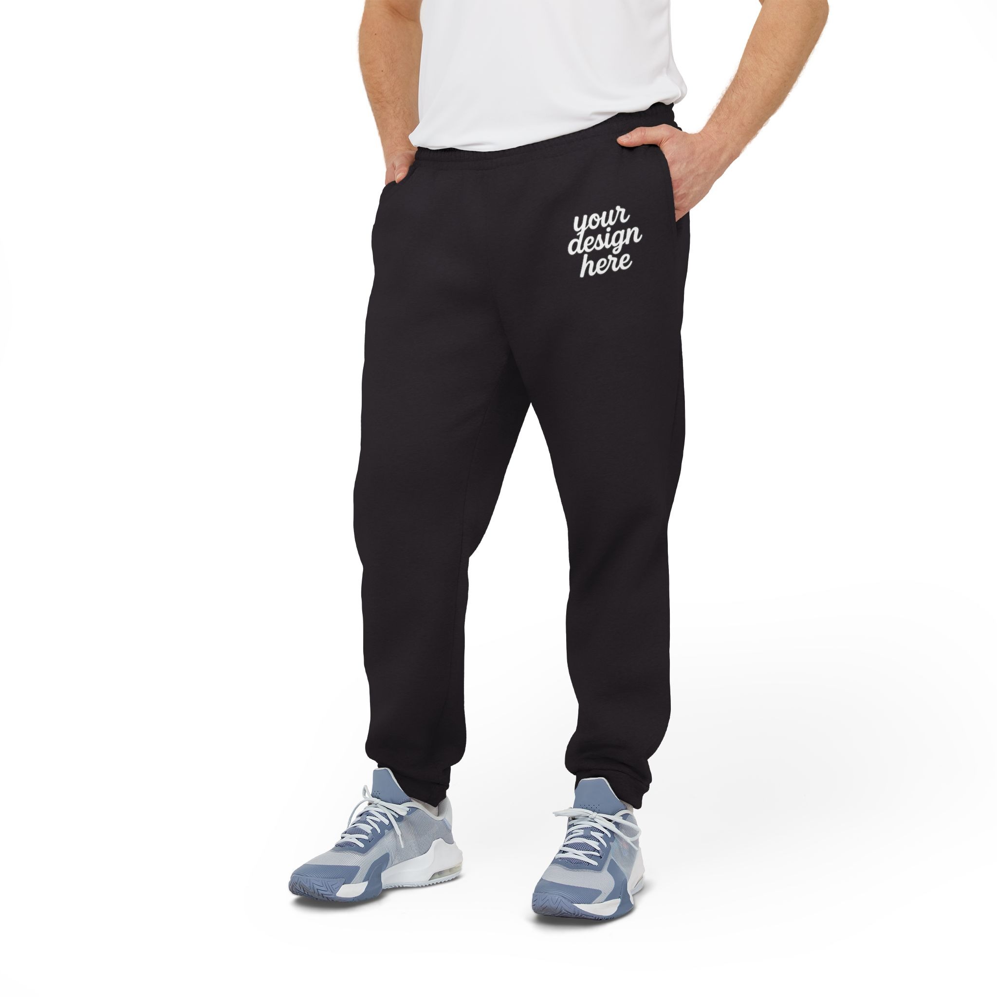 8966254789067956926_2048.jpeg Adidas Cozy Unisex Fleece Joggers | Perfect for Relaxing, Workouts, Lounging, Gift for Him/Her, Sportswear, Customizable Design