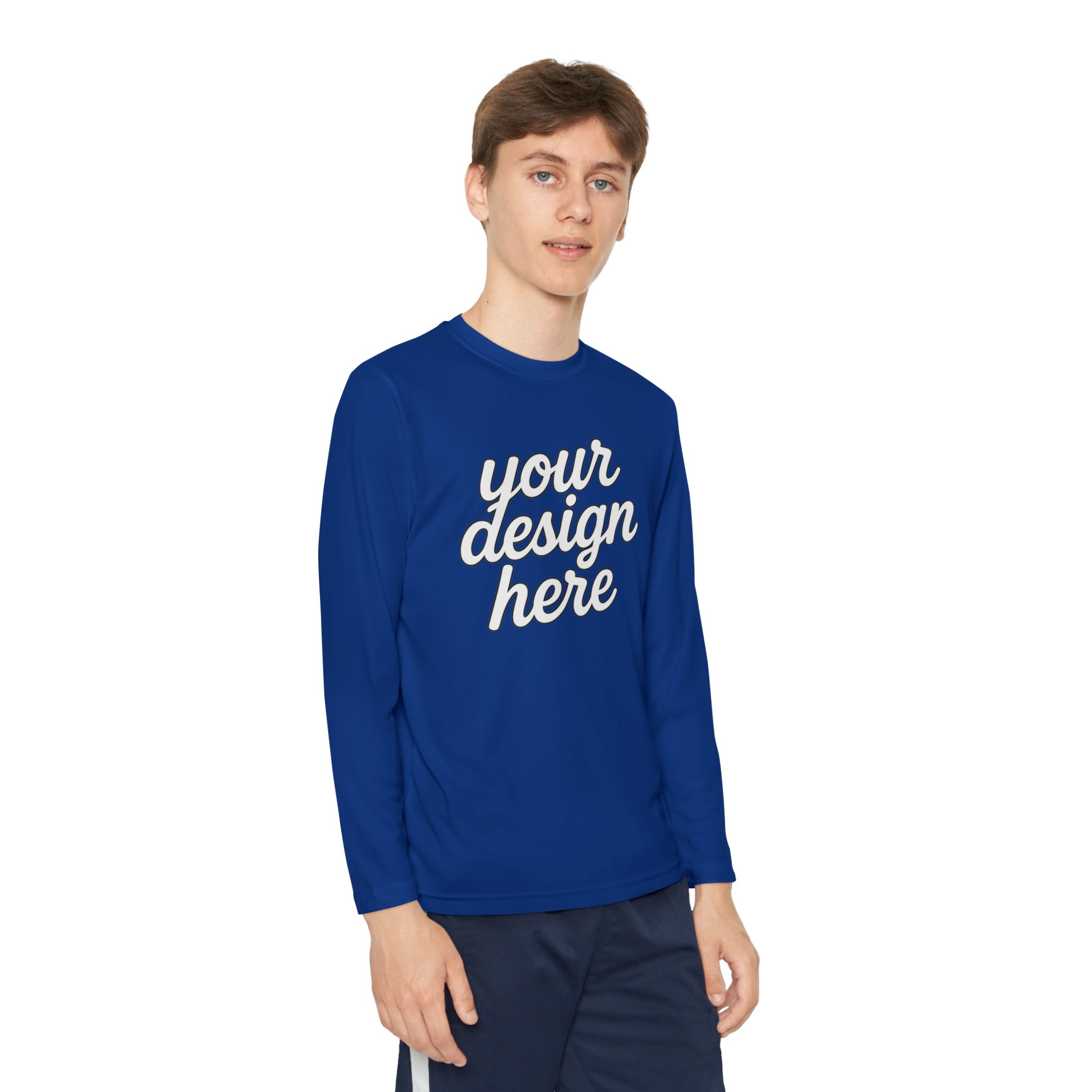 9053311890479380291_2048.webp Custom Youth Long Sleeve Tee for Active Kids, Personalized Athletic Shirt, Ideal for Sports, Birthdays, Gifts, Family Events