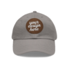 9399137574225265814_2048.webp Dad Hat with Custom Leather Patch, Personalized Gift for Dad, Casual Summer Hat, Adjustable Cap, Father's Day Gift, Gift for Him