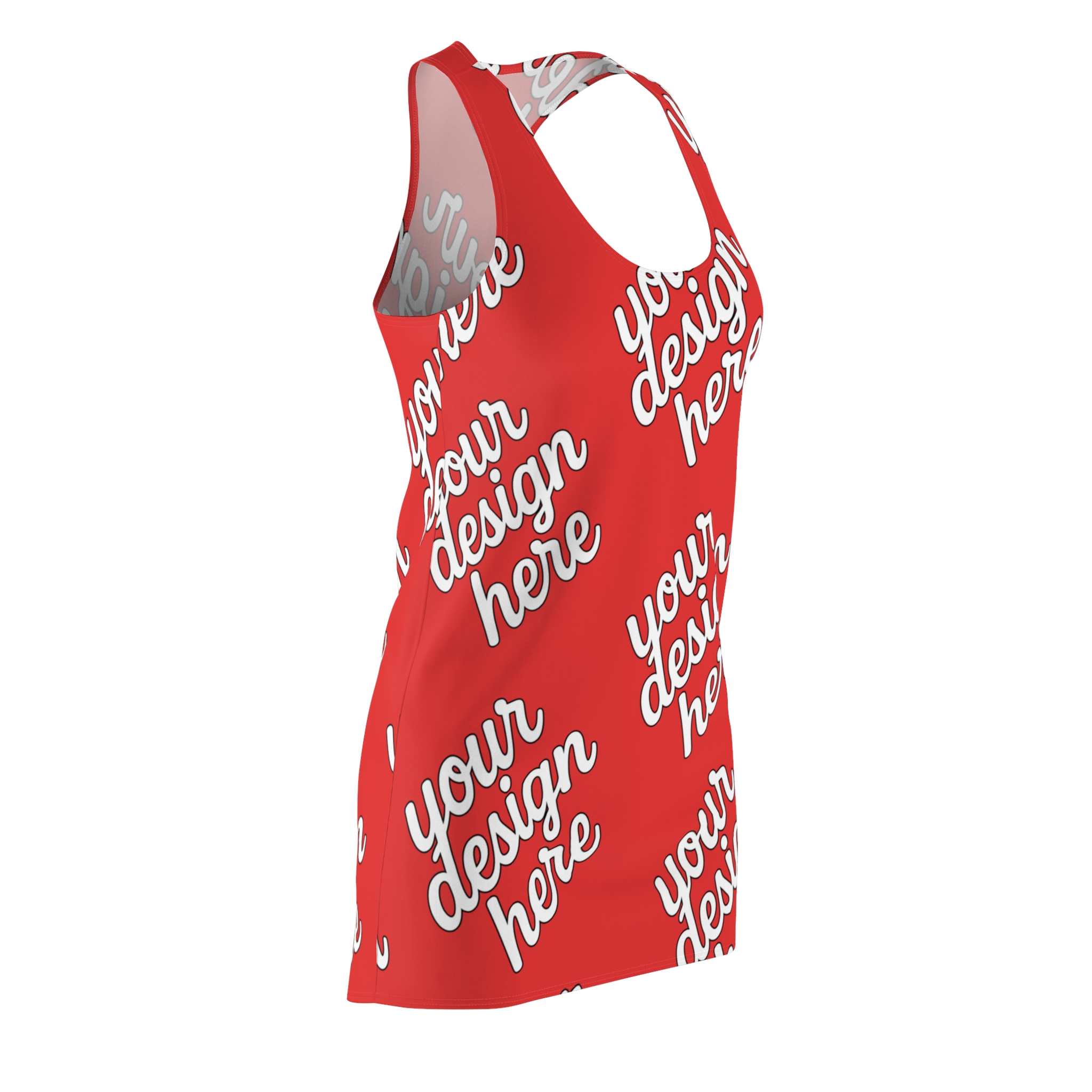 9529615489322294338_2048.jpeg Chic Customizable Racerback Dress, Summer Dress, Casual Wear, Gift for Her, Personalized Racerback Dress