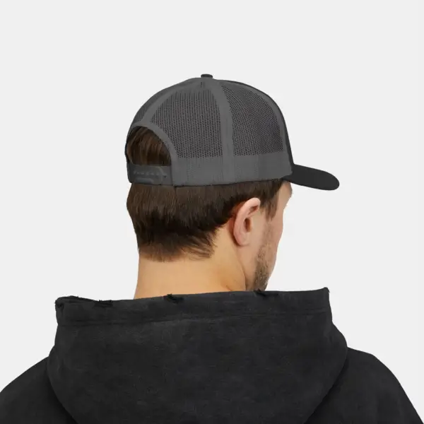Trucker Cap with Mesh Back and Adjustable Snap Closure