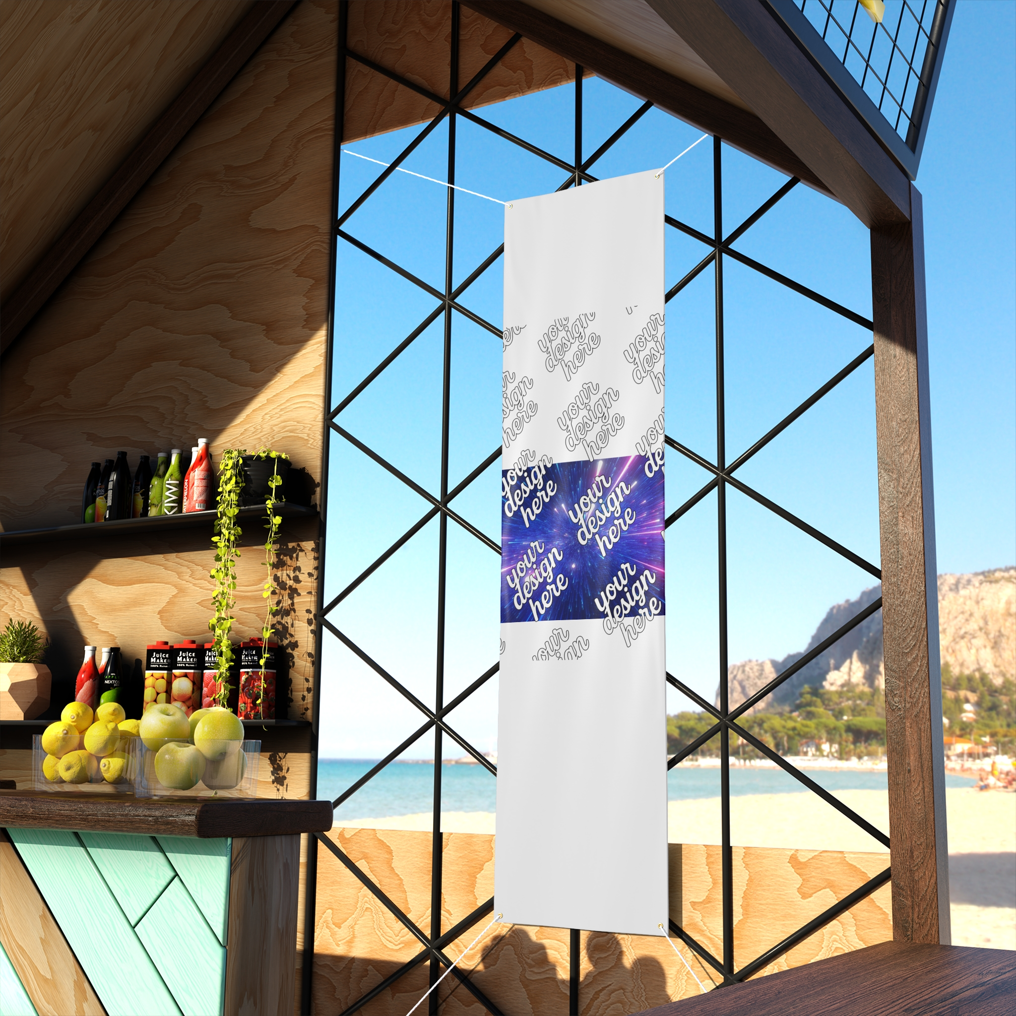 12529243861517032626_2048.webp Cosmic Matte Banner – Colorful Light Burst Design for Events and Parties