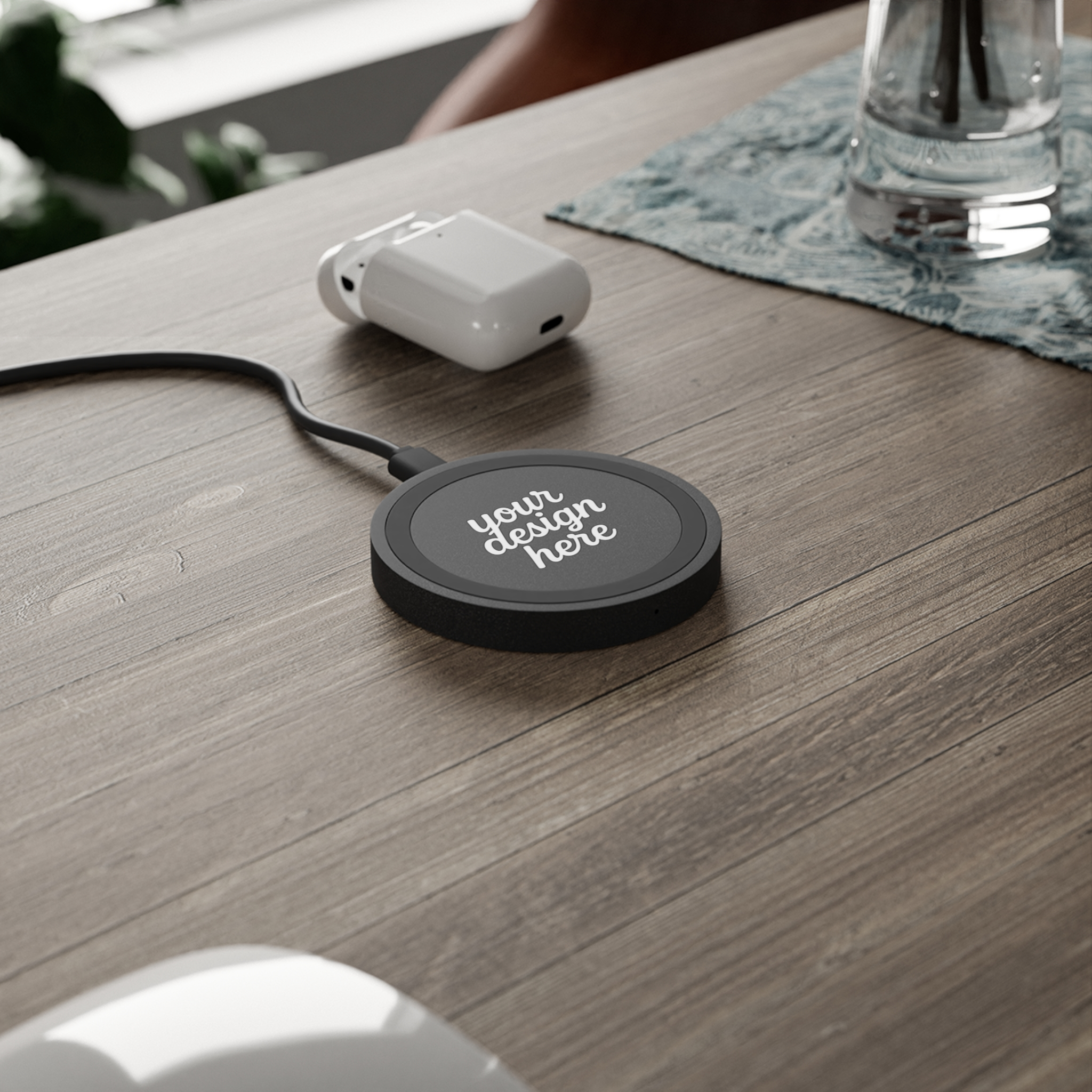 12624567648468174007_2048.webp Sleek Wireless Charging Pad for Home & Office, Phone Charger, Personalized Gift, Eco-Friendly Tech, Birthday, Christmas