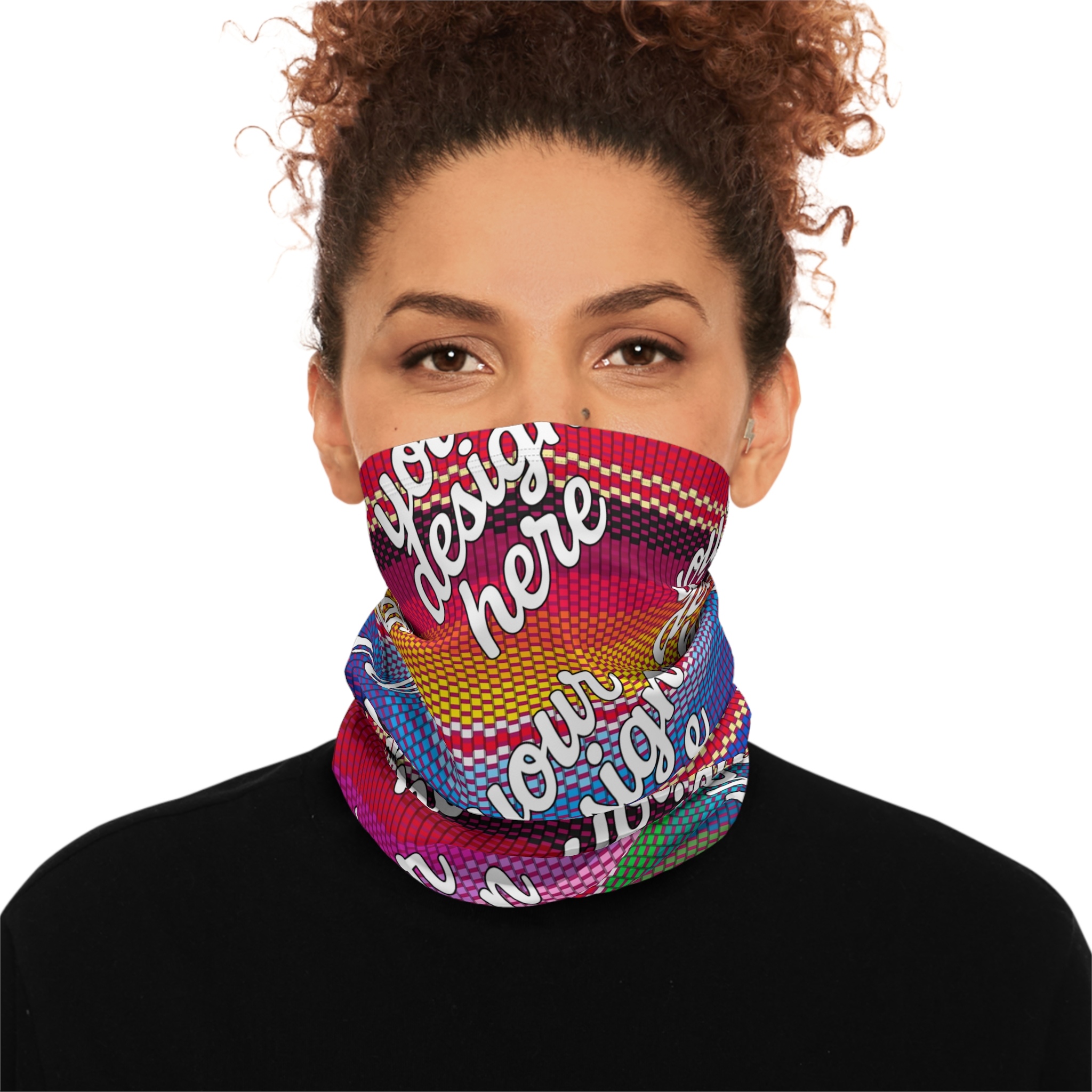 13373049994712696547_2048.webp Colorful Winter Neck Gaiter | Customizable Drawstring Scarf for Outdoor Activities, Fashion Accessory, Holiday Gift, Skiing, Winter Sports