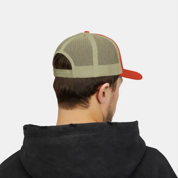 Trucker Cap with Mesh Back and Adjustable Snap Closure
