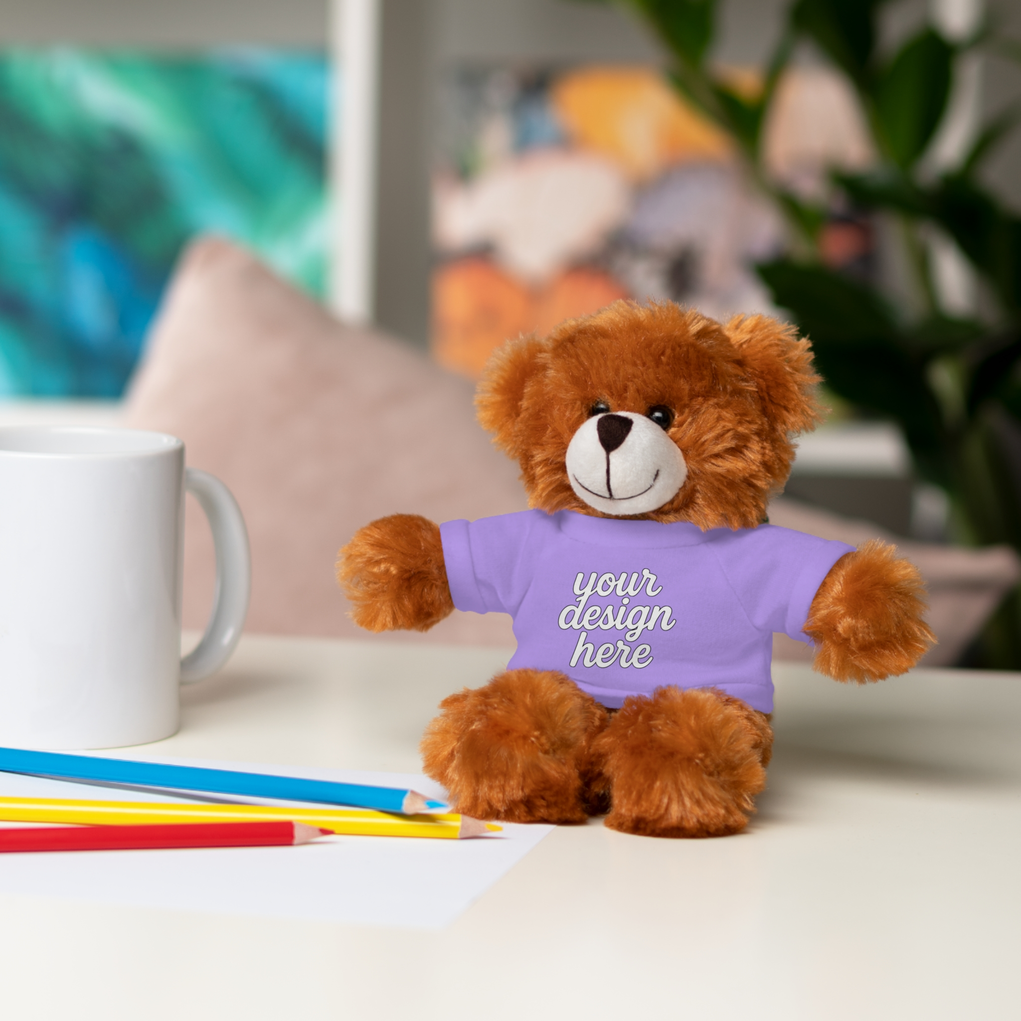 15448518074600741022_2048.webp Customizable Stuffed Animals - Personalized Teddy Bear with Tee, Gift for Kids, Birthday, Special Occasions, Cuddly Companion