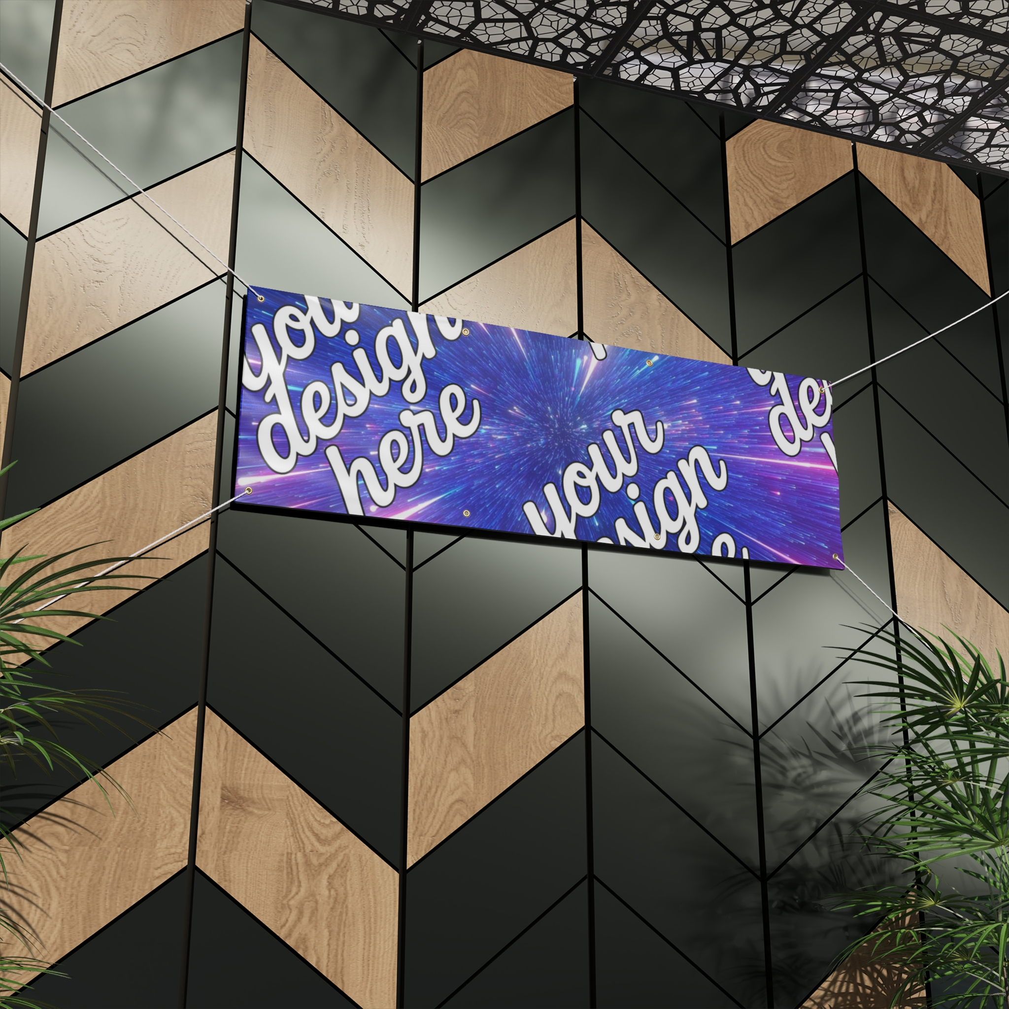 15858683469694421257_2048.webp Cosmic Matte Banner – Colorful Light Burst Design for Events and Parties