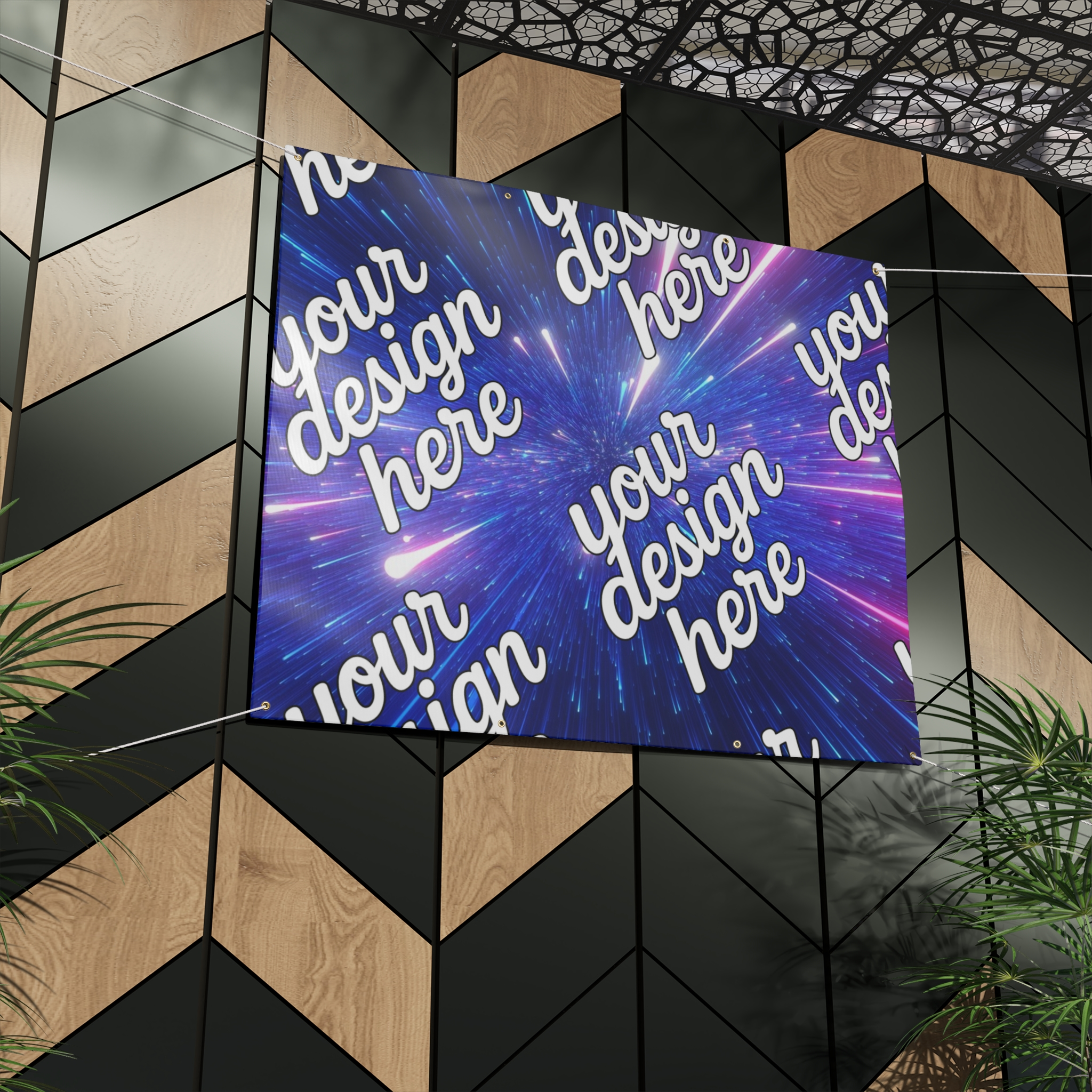 16410781885283531612_2048.webp Cosmic Matte Banner – Colorful Light Burst Design for Events and Parties