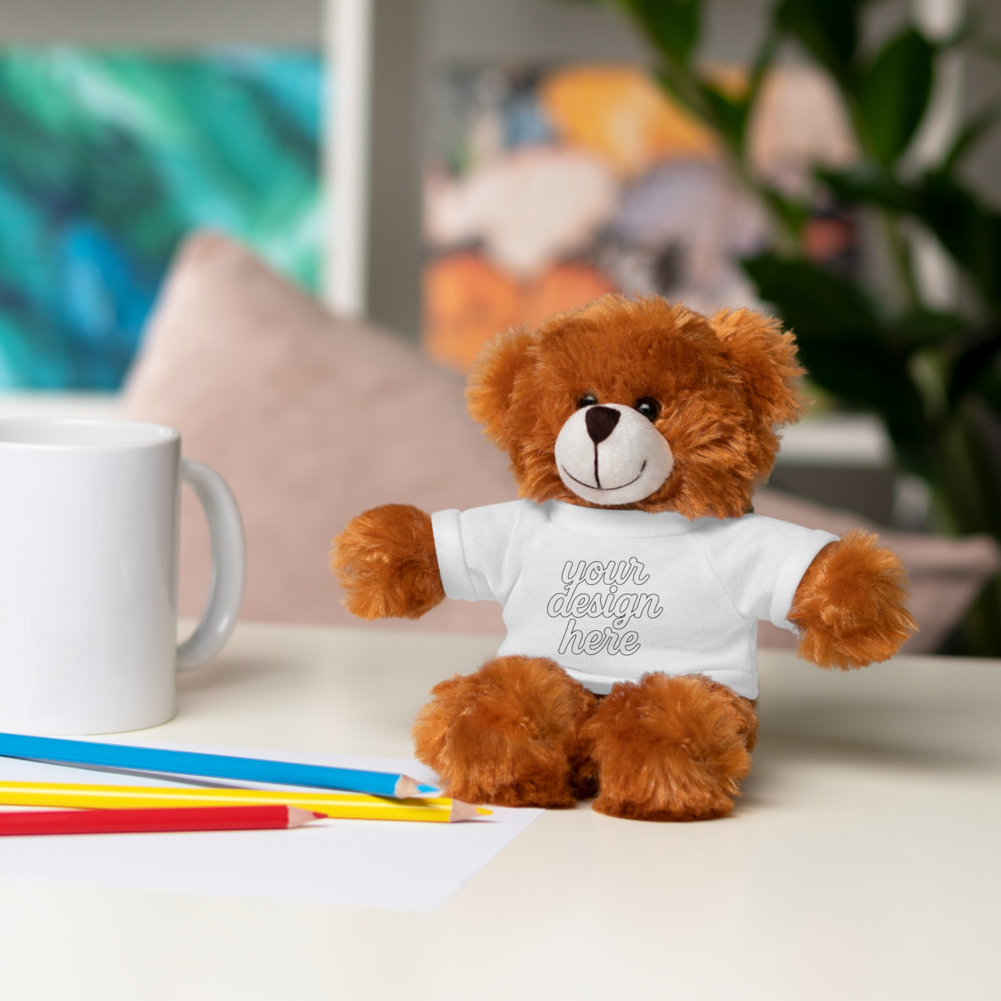 1680245097303778351_2048.webp Customizable Stuffed Animals - Personalized Teddy Bear with Tee, Gift for Kids, Birthday, Special Occasions, Cuddly Companion