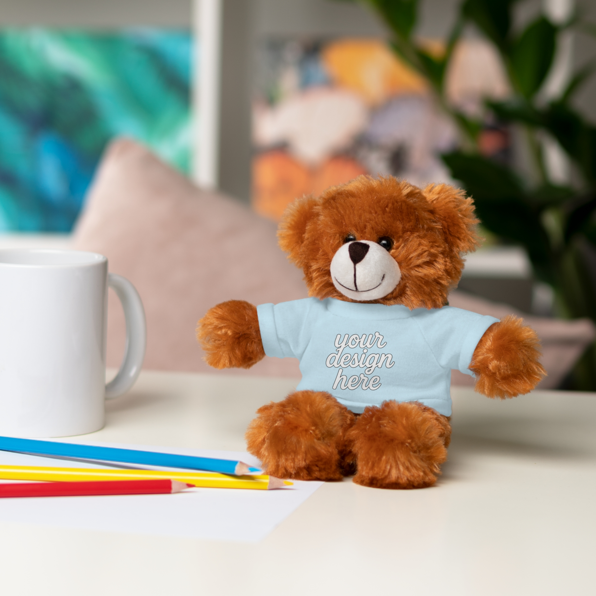 3568921831795088833_2048.webp Customizable Stuffed Animals - Personalized Teddy Bear with Tee, Gift for Kids, Birthday, Special Occasions, Cuddly Companion