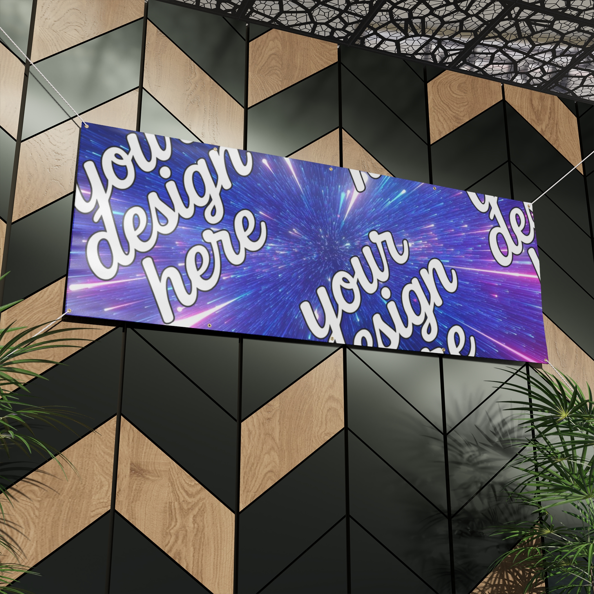 44775515475105526_2048.webp Cosmic Matte Banner – Colorful Light Burst Design for Events and Parties