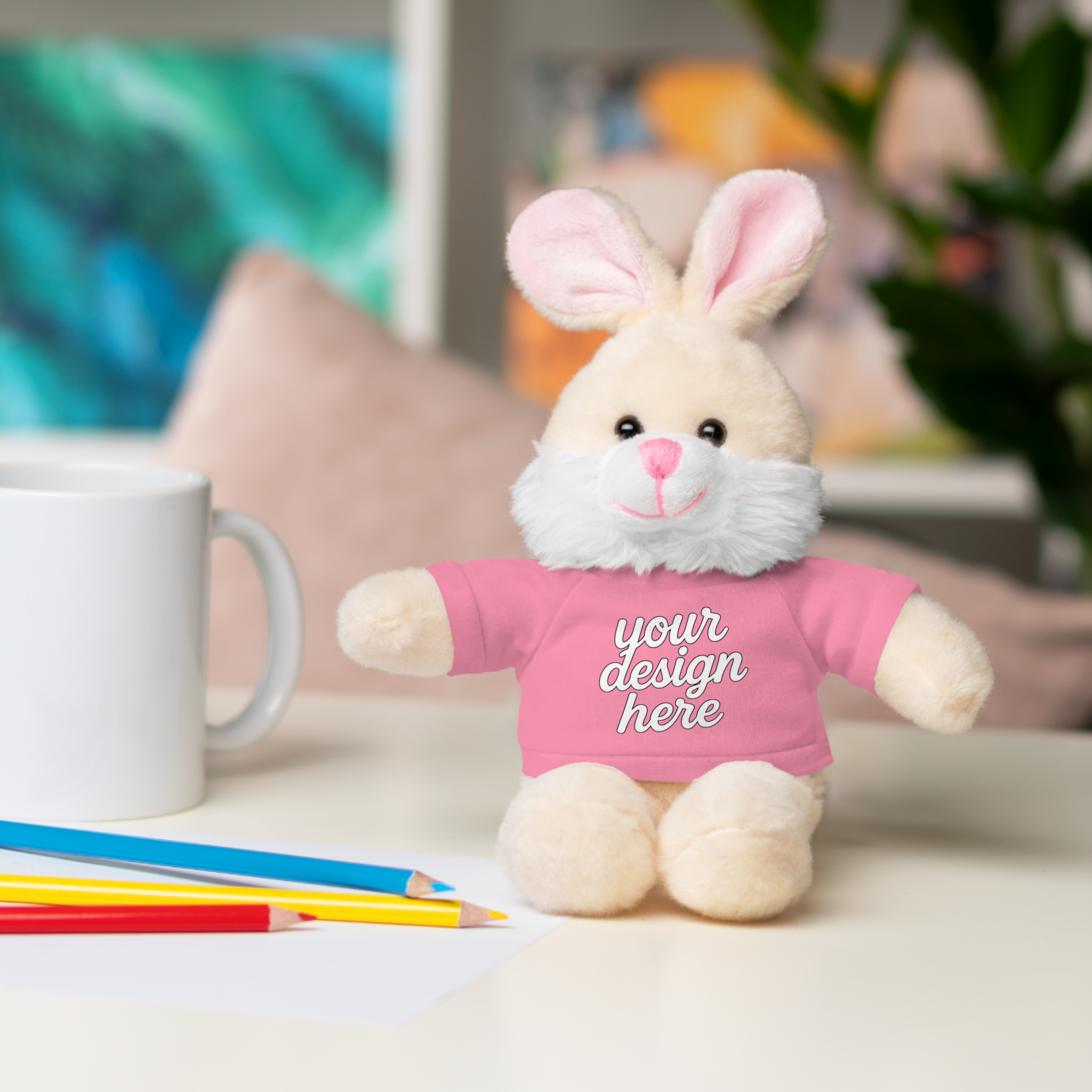 7087763846864145061_2048.webp Customizable Stuffed Animals - Personalized Teddy Bear with Tee, Gift for Kids, Birthday, Special Occasions, Cuddly Companion