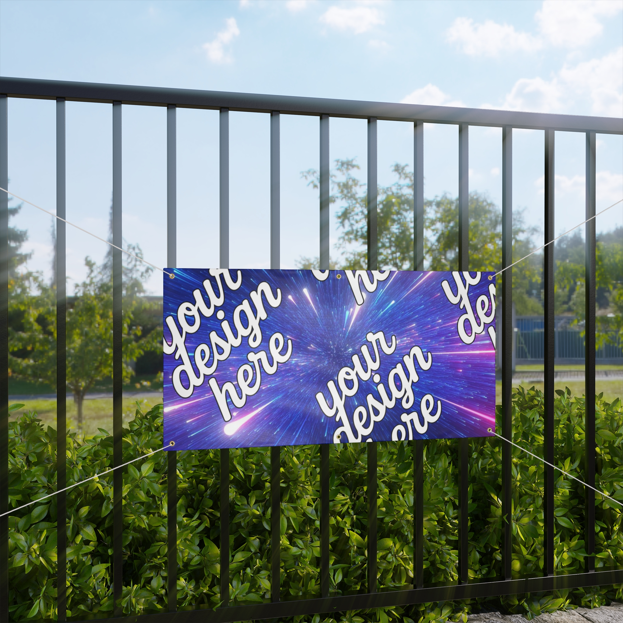 8745877401270541646_2048.webp Cosmic Matte Banner – Colorful Light Burst Design for Events and Parties