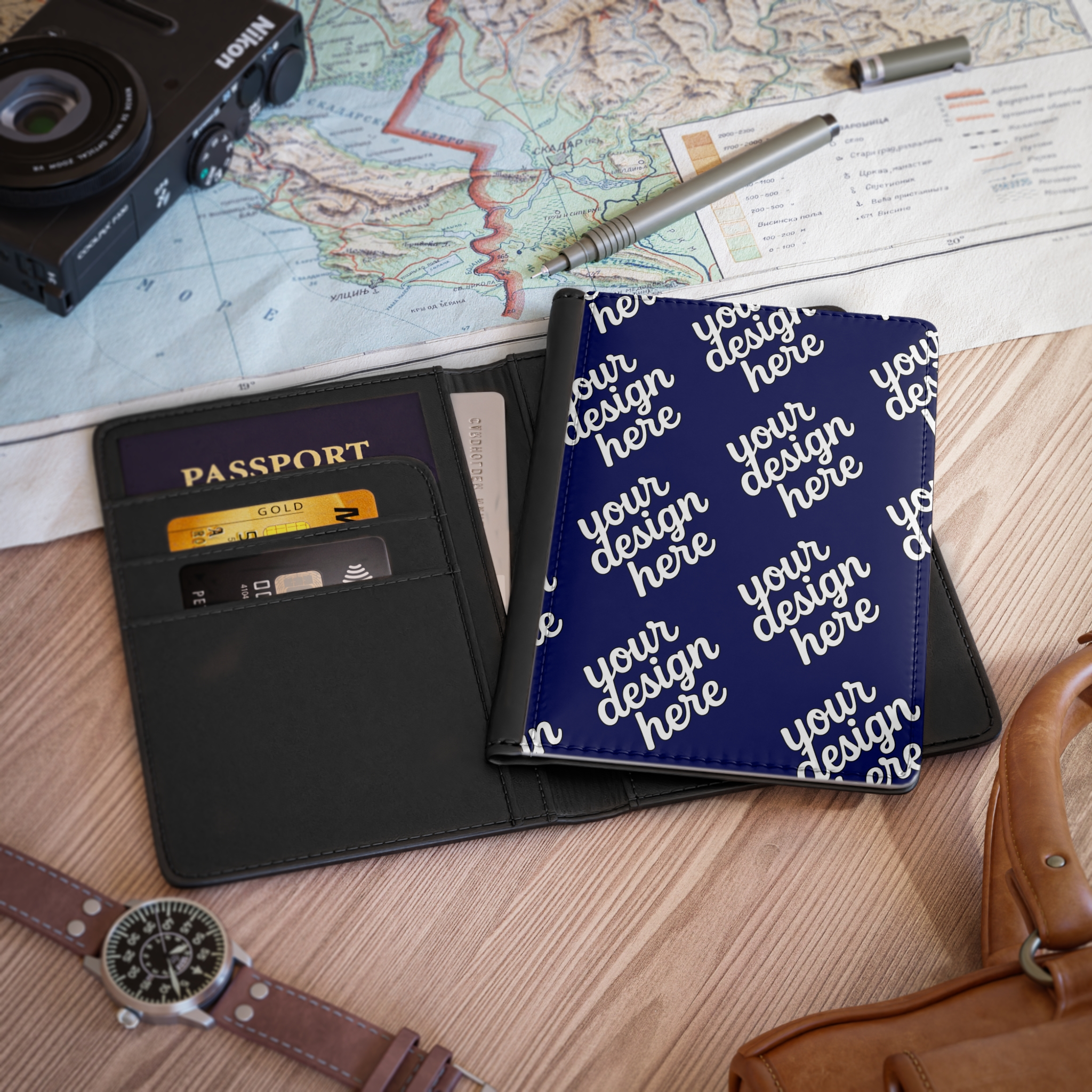 8771406234439661680_2048.webp Stylish Custom Passport Cover - Travel Gift, Vacation Essentials, Personalized Luggage Holder, Unique Travel Accessory, Adventure Ready
