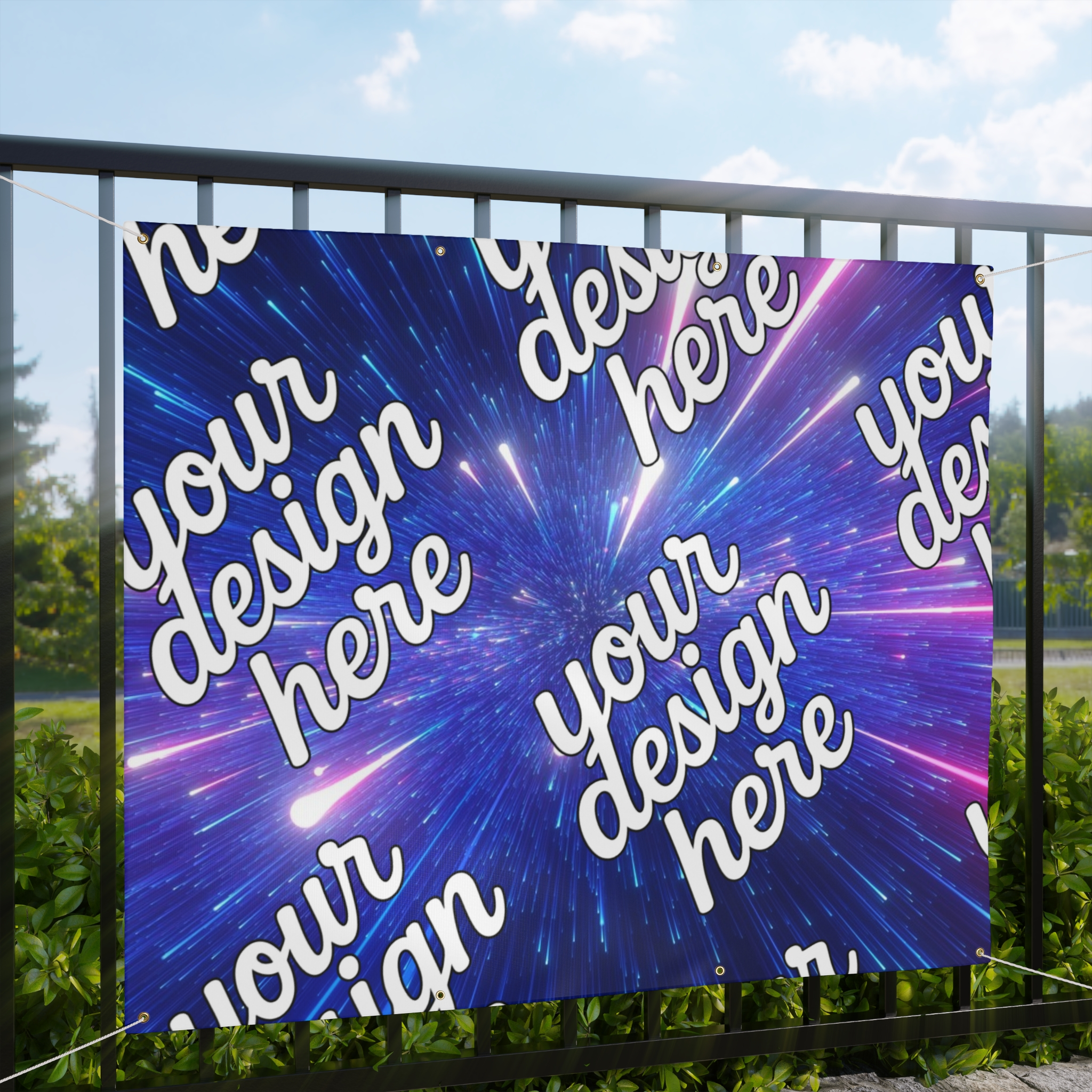 9425832704514868637_2048.webp Cosmic Matte Banner – Colorful Light Burst Design for Events and Parties