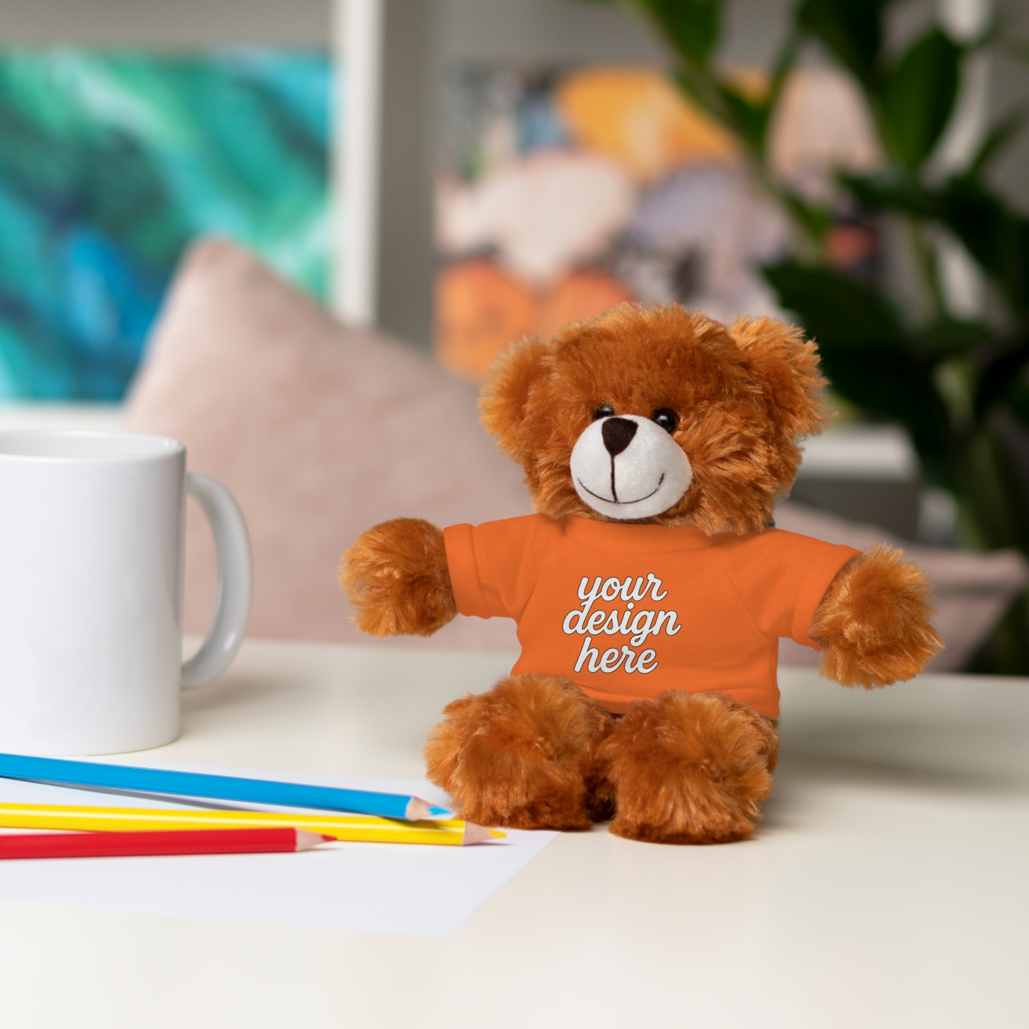 9521223649591799020_2048.webp Customizable Stuffed Animals - Personalized Teddy Bear with Tee, Gift for Kids, Birthday, Special Occasions, Cuddly Companion