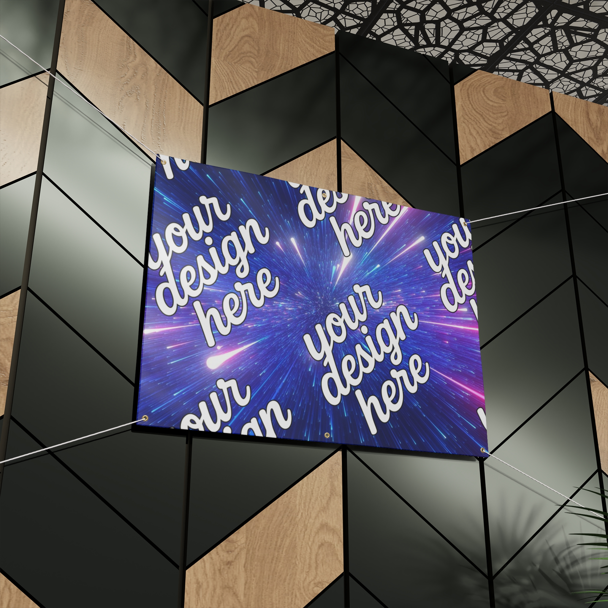 9919482537774252557_2048.webp Cosmic Matte Banner – Colorful Light Burst Design for Events and Parties