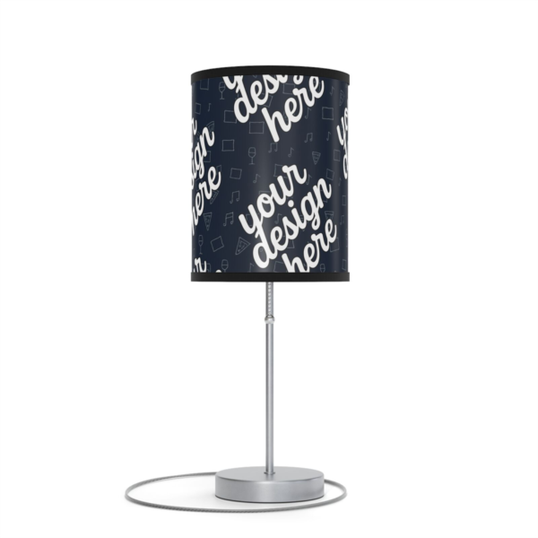 Modern Fabric-Trim Lamp on Stand — Cozy 360 Printed Shade