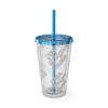 Sunsplash 16oz Insulated Tumbler with Straw — Vibrant Double‑Wall Travel Cup