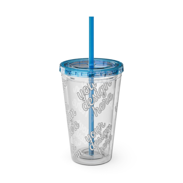 Sunsplash 16oz Insulated Tumbler with Straw — Vibrant Double‑Wall Travel Cup