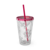 Sunsplash 16oz Insulated Tumbler with Straw — Vibrant Double‑Wall Travel Cup