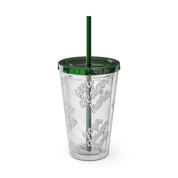 Sunsplash 16oz Insulated Tumbler with Straw — Vibrant Double‑Wall Travel Cup