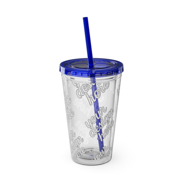 Sunsplash 16oz Insulated Tumbler with Straw — Vibrant Double‑Wall Travel Cup