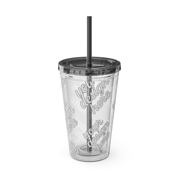 Sunsplash 16oz Insulated Tumbler with Straw — Vibrant Double‑Wall Travel Cup