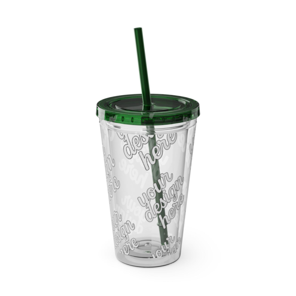Sunsplash 16oz Insulated Tumbler with Straw — Vibrant Double‑Wall Travel Cup