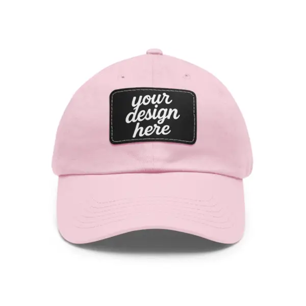 Unstructured Hat With Rectangle Leather Patch