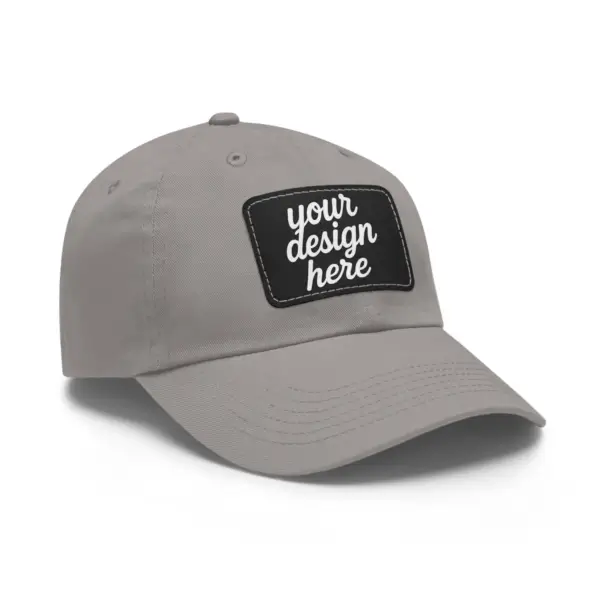 Unstructured Hat With Rectangle Leather Patch