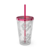 Sunsplash 16oz Insulated Tumbler with Straw — Vibrant Double‑Wall Travel Cup