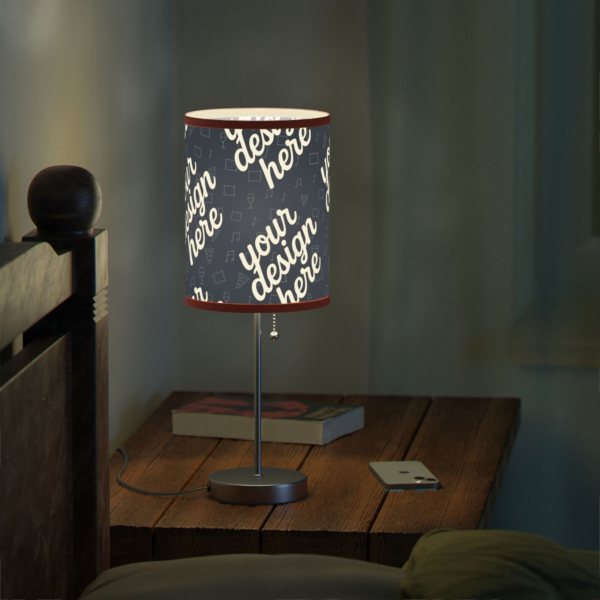 Modern Fabric-Trim Lamp on Stand — Cozy 360 Printed Shade