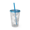 Sunsplash 16oz Insulated Tumbler with Straw — Vibrant Double‑Wall Travel Cup