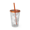 Sunsplash 16oz Insulated Tumbler with Straw — Vibrant Double‑Wall Travel Cup