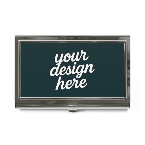 Glossy Metallic Business Card Holder — Velvet Interior, Holds 20 Cards
