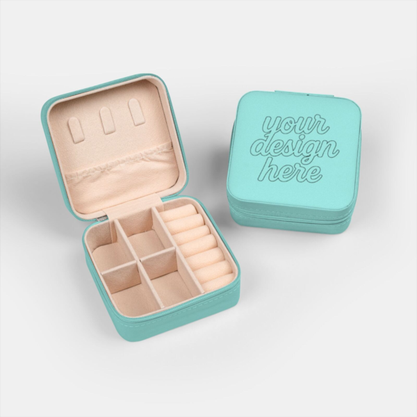 Jewelry Travel Case — Compact Zip-Around Organizer with Ring Rolls & Necklace Hooks