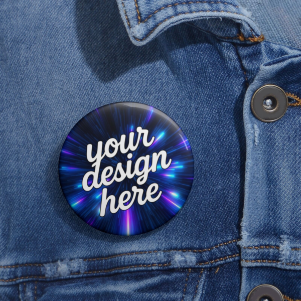 Custom Pin Buttons — Glossy Metal Badge | Personalized Pins for Jackets, Bags & Events