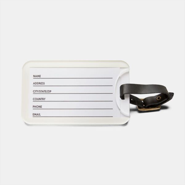 Acrylic Luggage Tag with Business Card Insert — Lightweight Travel ID Tag