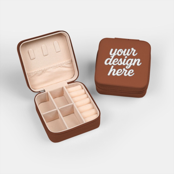 Jewelry Travel Case — Compact Zip-Around Organizer with Ring Rolls & Necklace Hooks