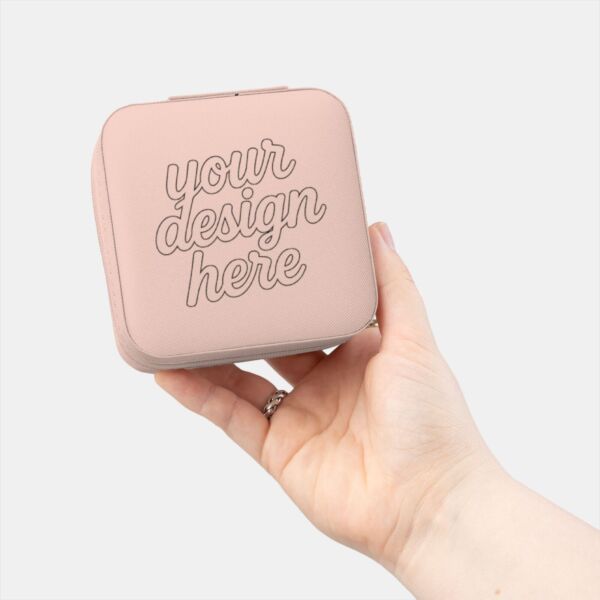 Jewelry Travel Case — Compact Zip-Around Organizer with Ring Rolls & Necklace Hooks