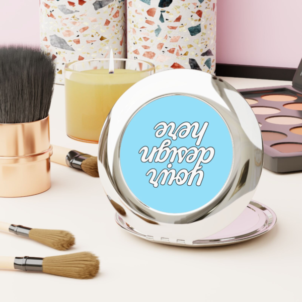 Compact Travel Mirror — Slim Glossy Pocket Mirror with Snap Closure