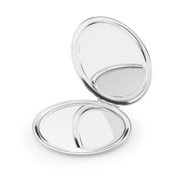 Compact Travel Mirror — Slim Glossy Pocket Mirror with Snap Closure