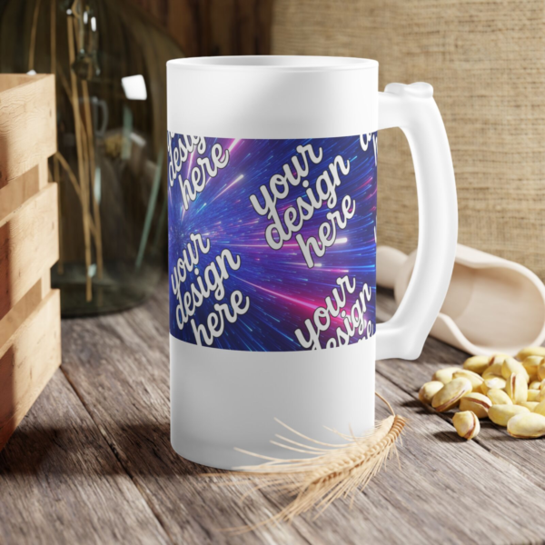 Frosted Glass Beer Mug — 16oz Custom Wraparound Beer Stein