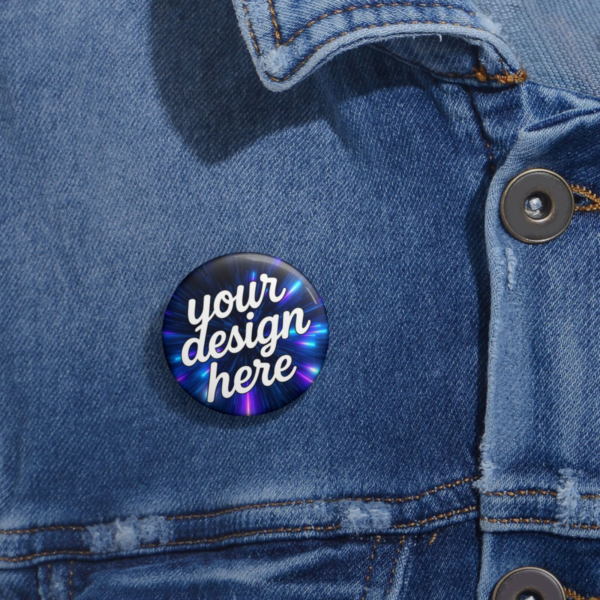 Custom Pin Buttons — Glossy Metal Badge | Personalized Pins for Jackets, Bags & Events