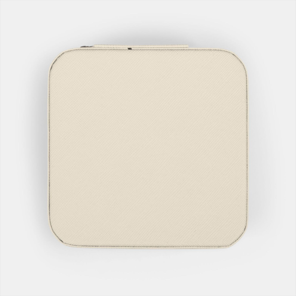 Jewelry Travel Case — Compact Zip-Around Organizer with Ring Rolls & Necklace Hooks