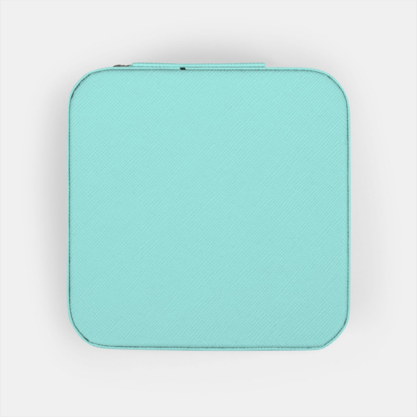 Jewelry Travel Case — Compact Zip-Around Organizer with Ring Rolls & Necklace Hooks