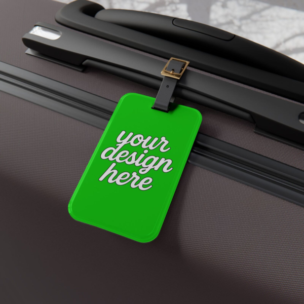Acrylic Luggage Tag with Business Card Insert — Lightweight Travel ID Tag