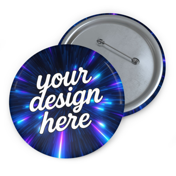 Custom Pin Buttons — Glossy Metal Badge | Personalized Pins for Jackets, Bags & Events