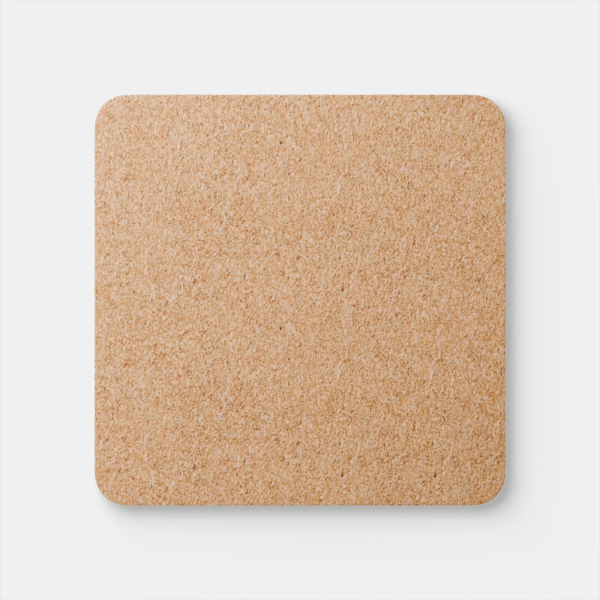Glossy Corkwood Coaster Set — 4-Pack Decorative Drink Coasters